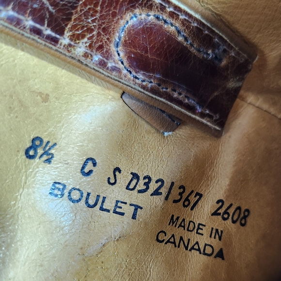 Boulet Canada Western Cowgirl Boot Brown Leather Snip Toe | Women's Size 8.5 - Picture 11 of 15